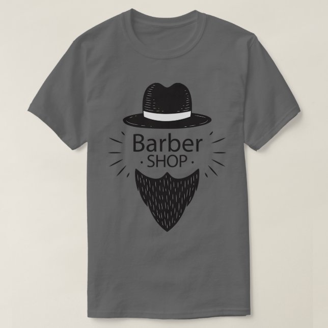 Barber Shop Long Mustache T Shirt (Design framsida)