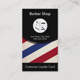 Barber Shop Loyalty-Affärskort Slår kort