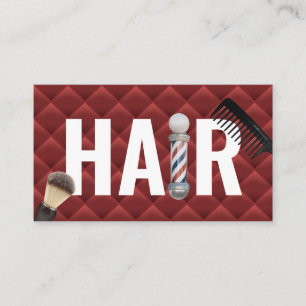Barber Shop Luxury Red & Guld Hairdresser Visitkort