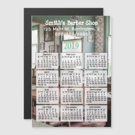 Barber Shop Mini Calendar 2019 Magnetisk Inbjudningskort