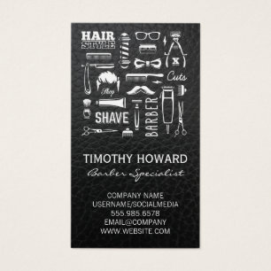 Barber Shop Mönster Läder Visitkort
