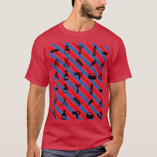 Barber Shop Mönster Sticker T Shirt
