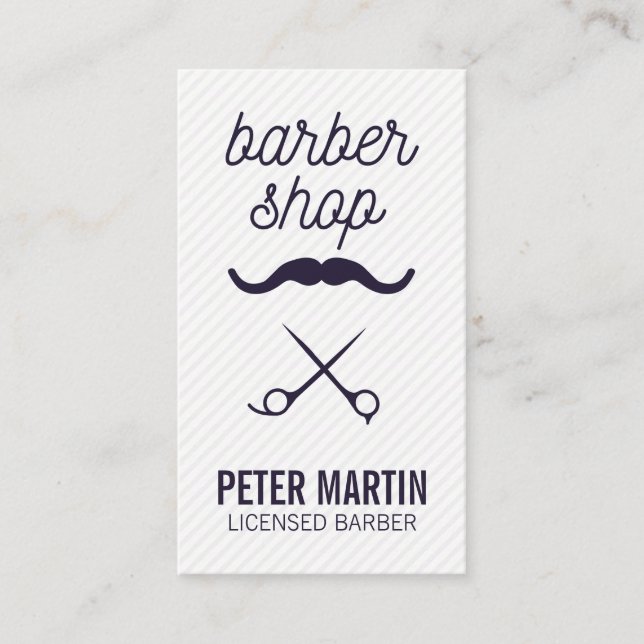 Barber Shop | Mustache | Sperma och haircut Visitkort (Framsida)