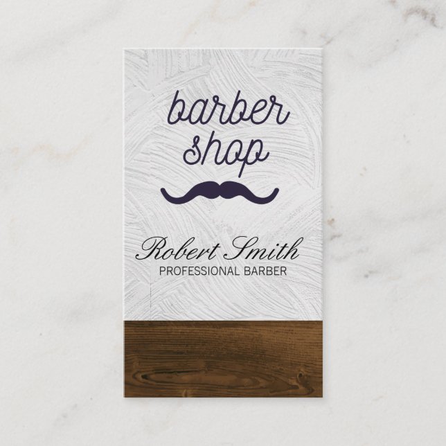 Barber Shop Mustache Visitkort (Framsida)