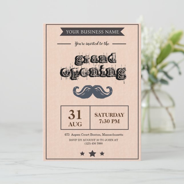 Barber Shop-öppningsinbjudan Inbjudningar (Stående Fram)