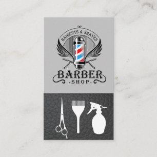 Barber Shop Pole Logotyp Hair Stylist Visitkort