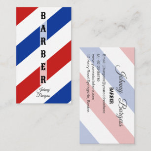 Barber Shop Pole Modern Hairdresser Visitkort