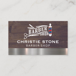 Barber Shop Pole och Scissors Visitkort