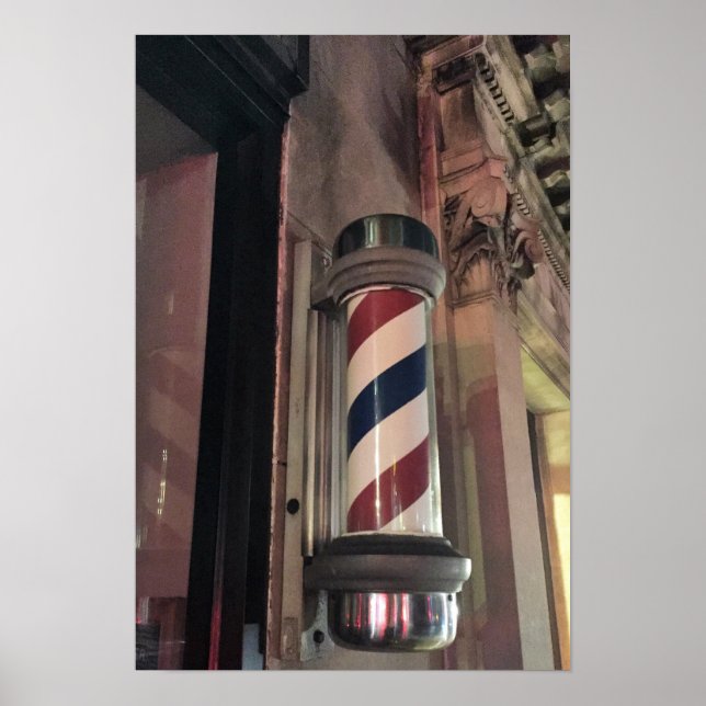 Barber Shop Pole Photo Poster (Framsidan)