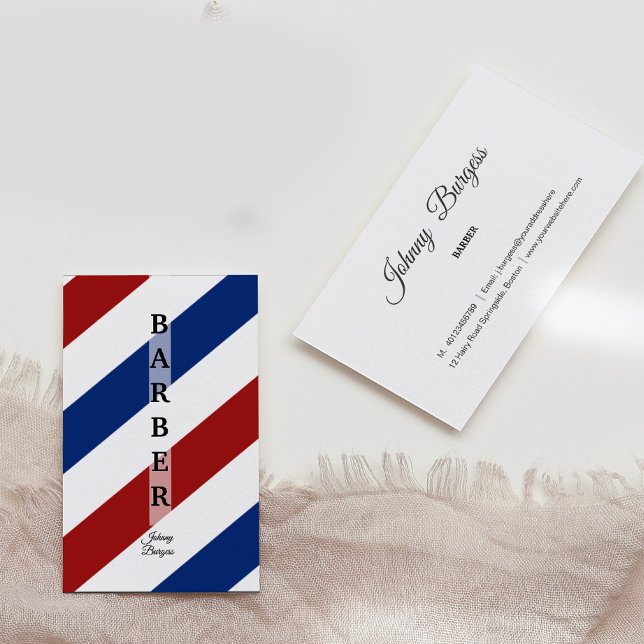 Barber Shop Pole Professionell Modern Hairdresser Visitkort (Skapare uppladdad)