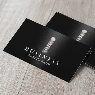 Barber Shop Professionell Black Metall Hair Stylis Visitkort
