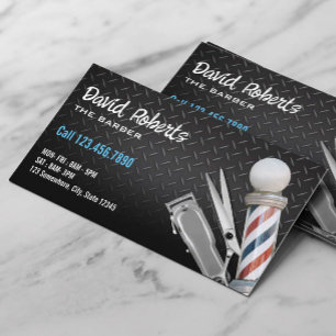 Barber Shop Professionell Hair Clipper Mörk Metall Visitkort