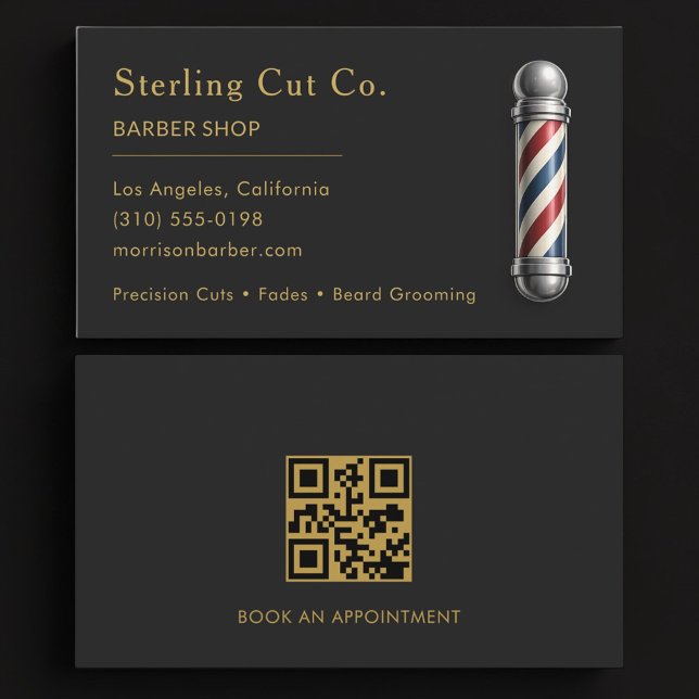 Barber Shop QR Code Professional Visitkort (Skapare uppladdad)