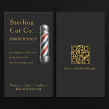 Barber Shop QR-kod Svart