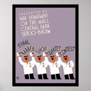 Barber Shop Quartet Tävling Poster