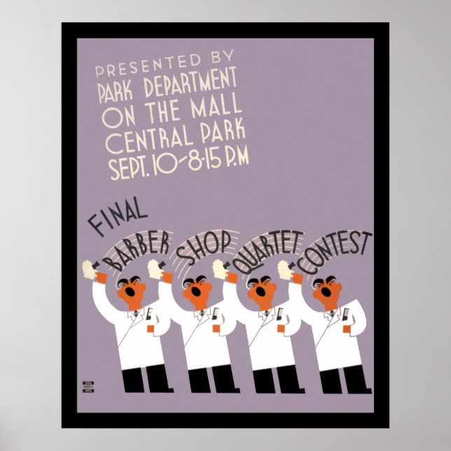 Barber Shop Quartet Tävling Poster (Framsidan)