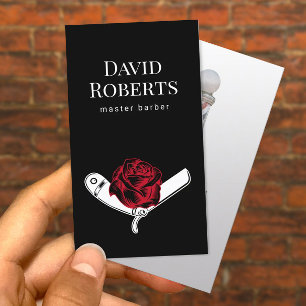 Barber Shop Razor & Ro Flower Tatto Barbershop Visitkort