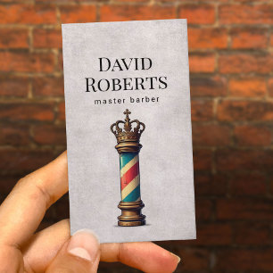 Barber Shop Royal Barber Pole Barbershop Hair Visitkort