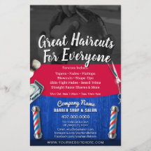 Barber Shop & Salon Anpassade Coupon Template F