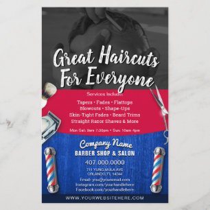 Barber Shop & Salon Anpassade Coupon Template F Flygblad