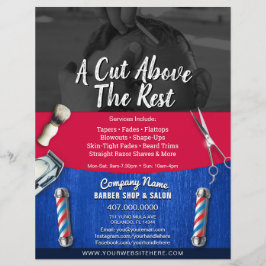 Barber Shop & Salon Anpassade Coupon Template F Reklamblad