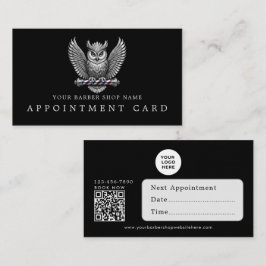 Barber Shop Silver Owl Qr Code Bokningskort Visitkort