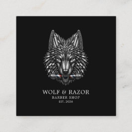 Barber Shop Silver Wolf Professional Qr-kod Fyrkantigt Visitkort