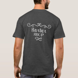 Barber shop simple namn title grått white branzed tee