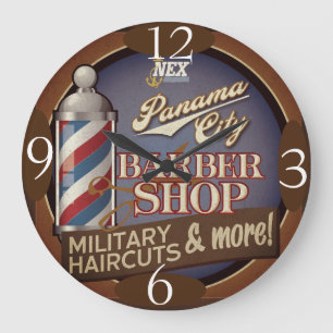 Barber Shop Time på en Stor Klocka