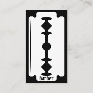 Barber Shop Vintage Razor Black and White Clear Bu Visitkort