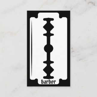 Barber Shop Vintage Razor Black and White Clear Bu Visitkort