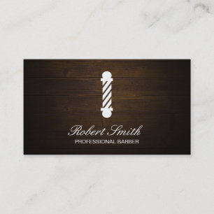 Barber Shop Wood Barber Pole Visitkort