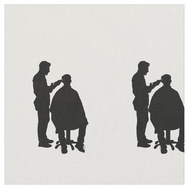 Barber Silhouette Fabric Material Tyg (Närbild)