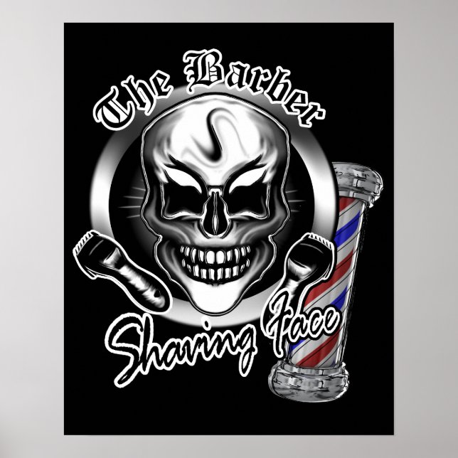Barber Skull Poster (Framsidan)