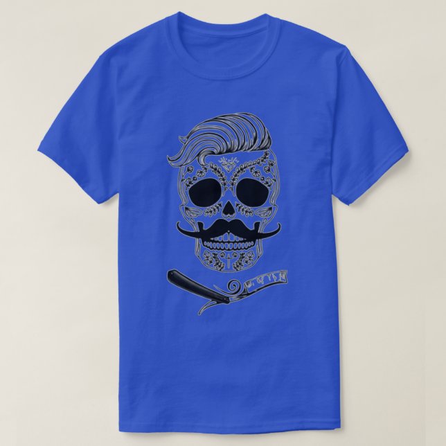 Barber Sugar Skull T Shirt (Design framsida)