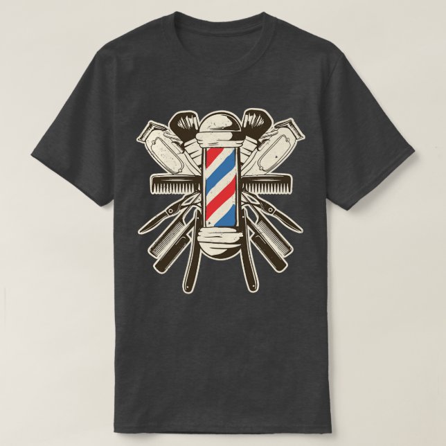 Barber Suppories Bartscherer Shave Beard Hairsty T Shirt (Design framsida)