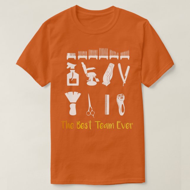 barber team the best team ever gold t shirt (Design framsida)