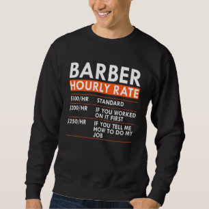 Barber Timpris Barbershop Frisör Arbetskraft Kostn Lång Ärmad Tröja
