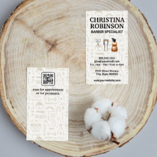 Barber Tools Set   Qr Code Visitkort