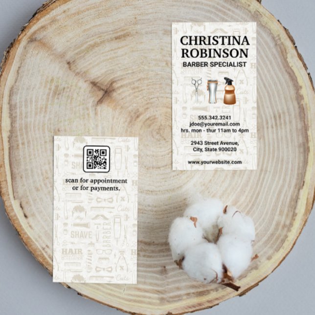 Barber Tools Set | Qr Code Visitkort (Skapare uppladdad)