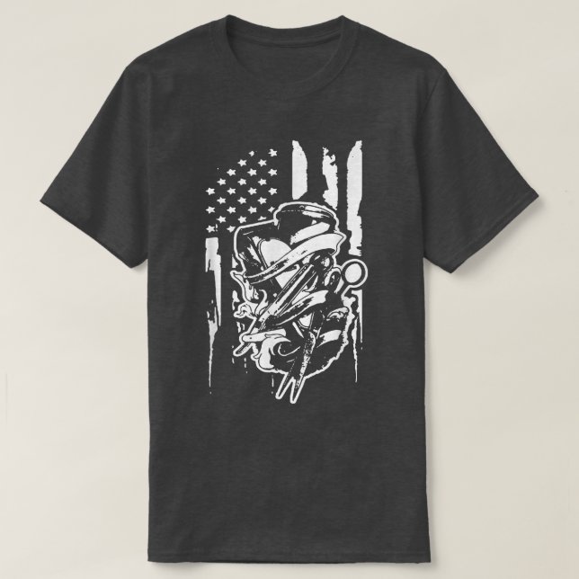 Barber Trimmer Us Flag Best Barber  For Men For Wo T Shirt (Design framsida)