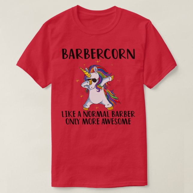 Barber Unicorn 3 T Shirt (Design framsida)