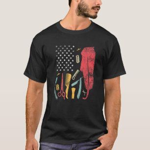 Barber Us Flagga Hairdresser Kärlek Hairdryer Barb T Shirt