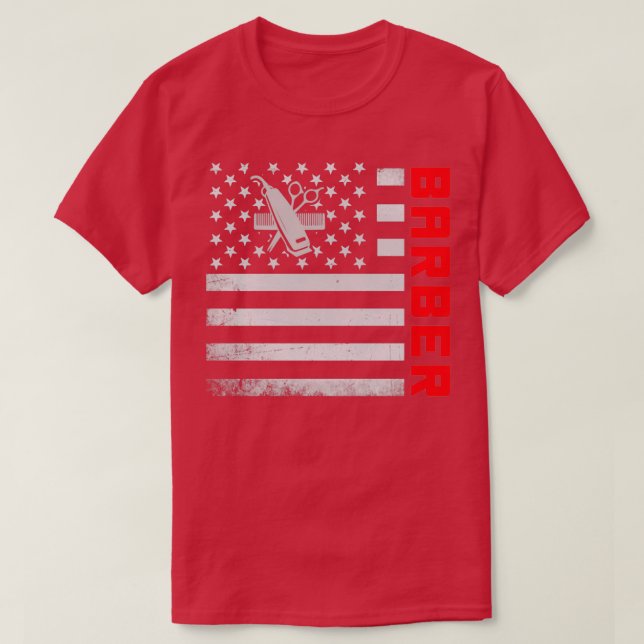 Barber US Flagga Mask T Shirt (Design framsida)