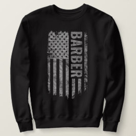Barber USA Flag Distressed design Lång Ärmad Tröja
