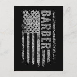 Barber USA Flag Distressed design Vykort