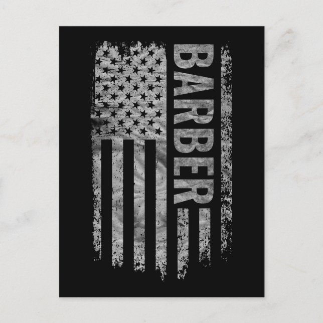 Barber USA Flag Distressed design Vykort (Framsida)