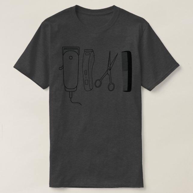 Barber Verktyg 4 T Shirt (Design framsida)
