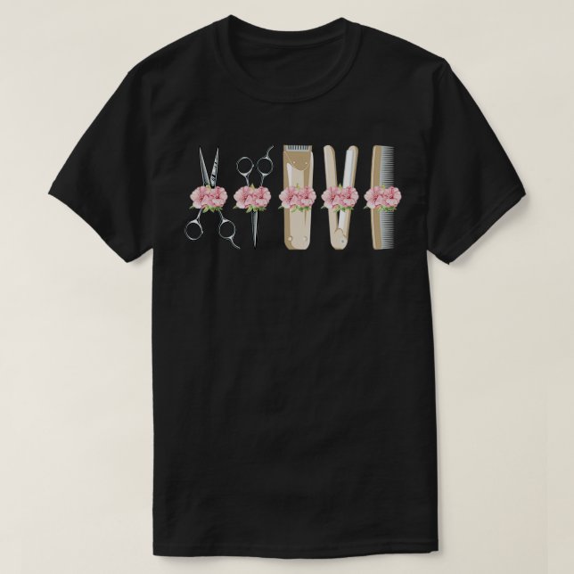 Barber Verktyg Kärlek T Shirt (Design framsida)