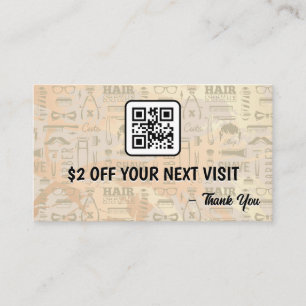 Barber Verktyg Mönster Rabatt QR-kod Visitkort